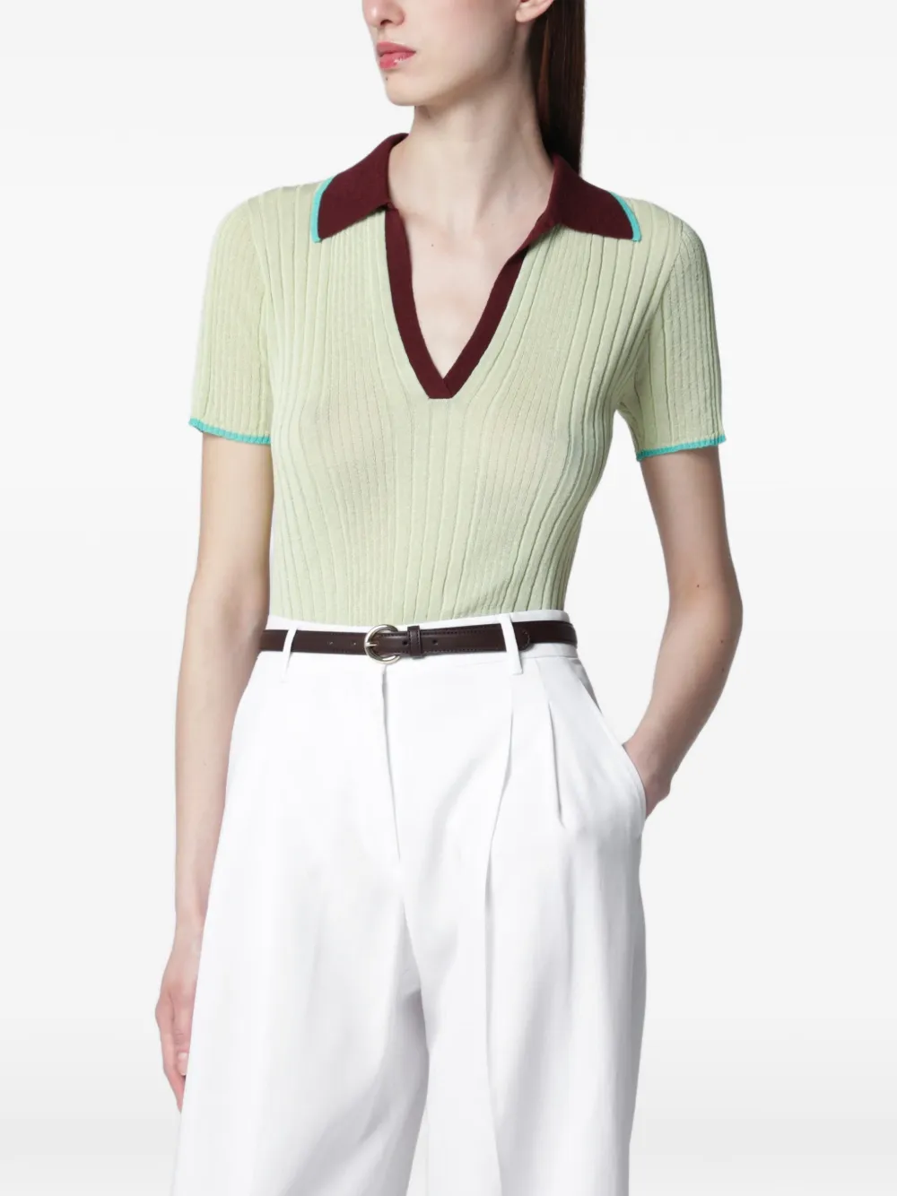 Roberto Collina ribbed-knit short-sleeve t-shirt - Grün