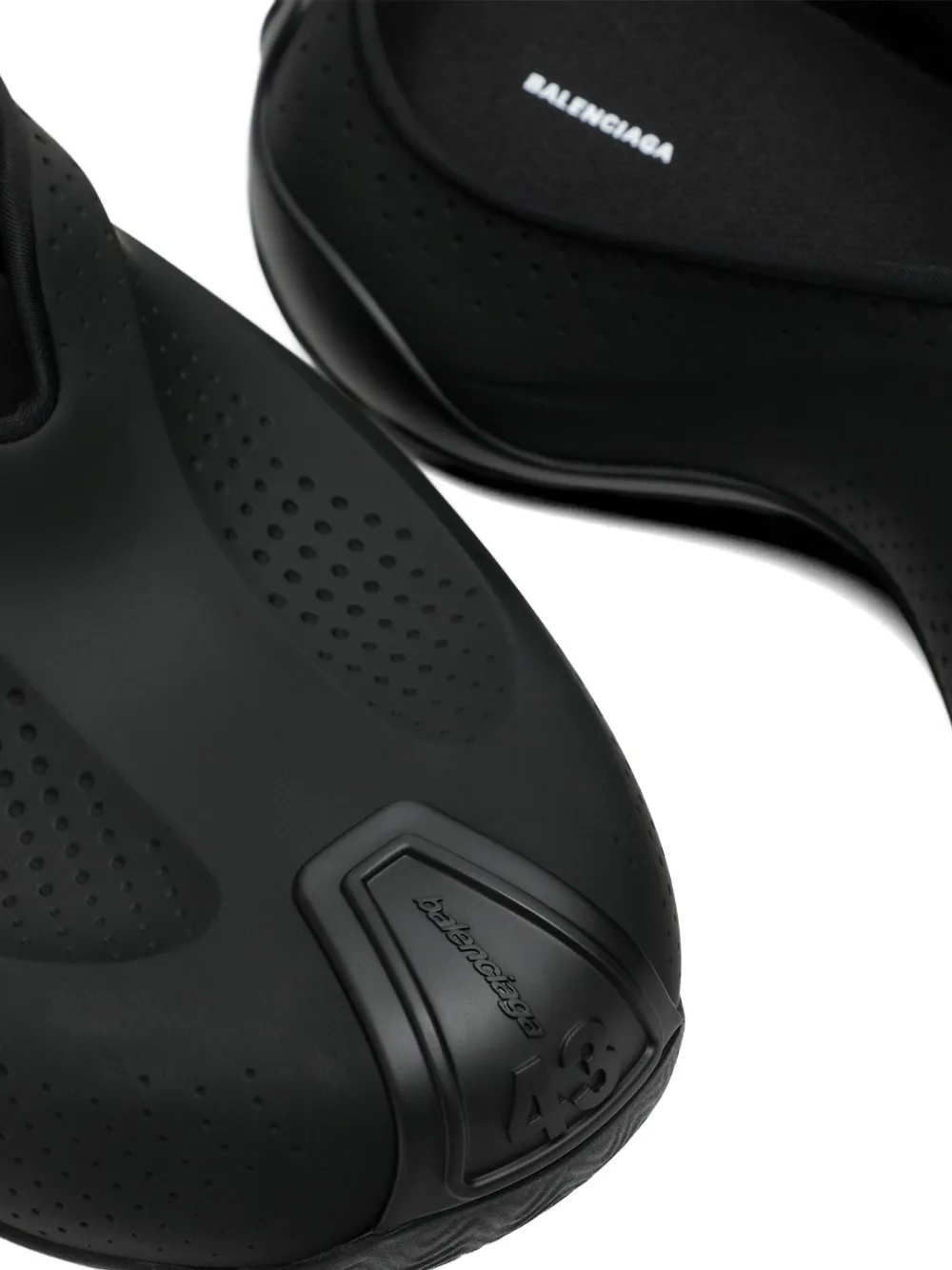 Balenciaga perforated slip-on slides Zwart