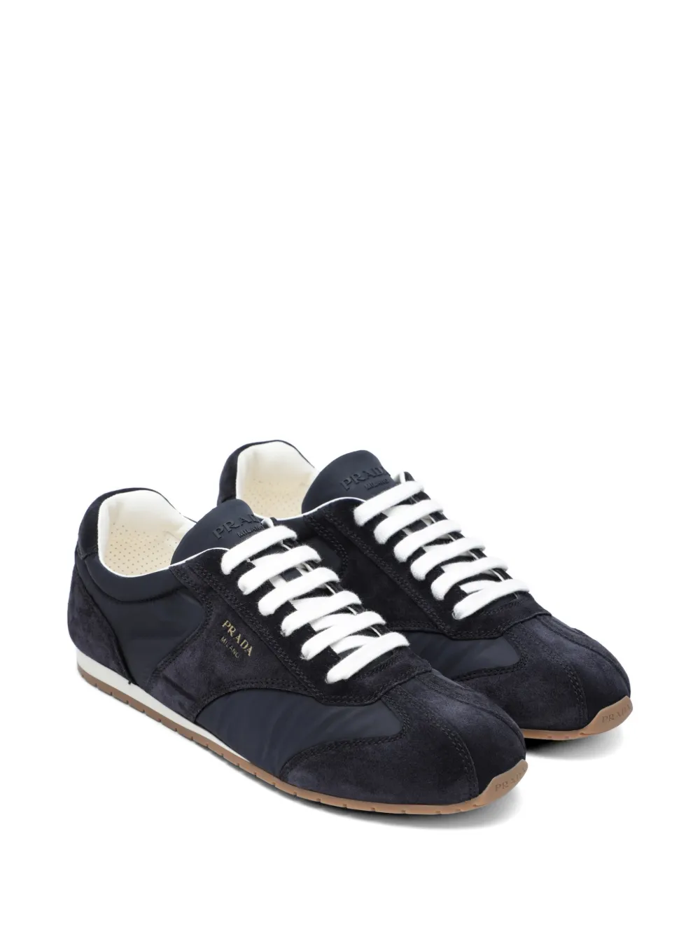  Prada Re-nylon And Suede Sneakers - Blue 