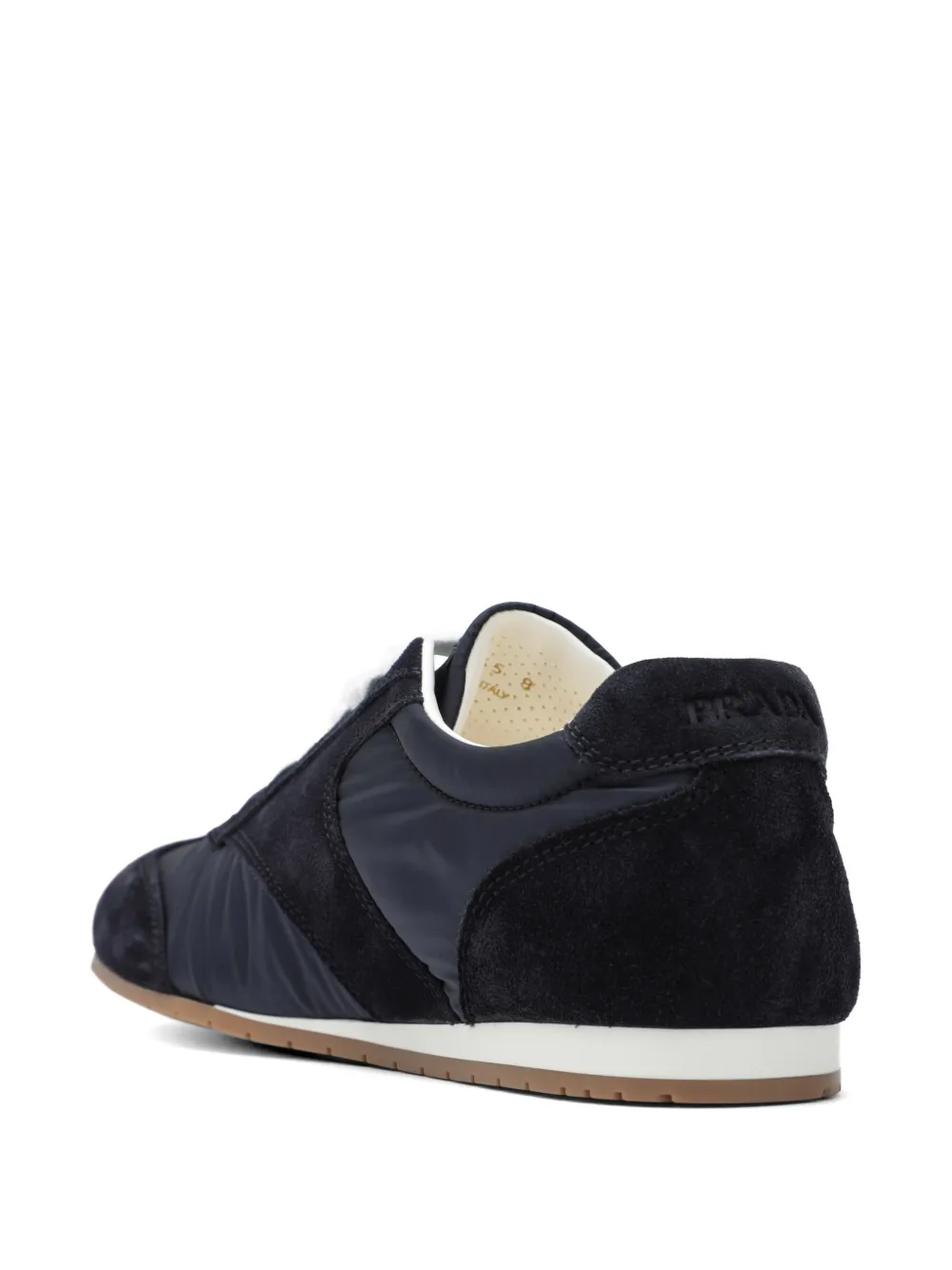 Prada Re-nylon And Suede Sneakers - Blue 