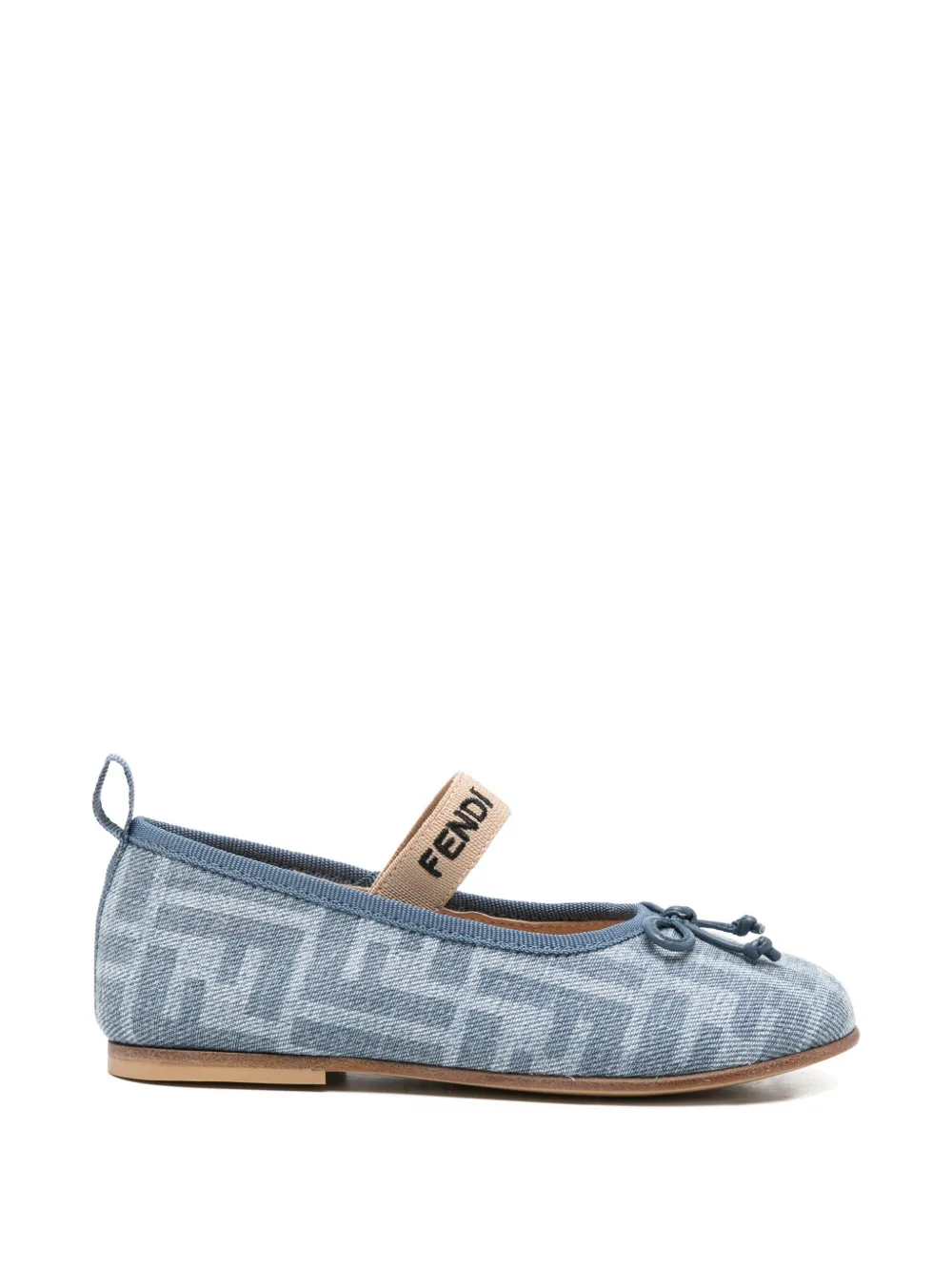 Fendi Kids FF-logo ballet flats - Blu