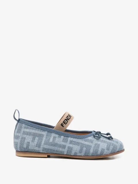 Fendi Kids FF-logo ballet flats