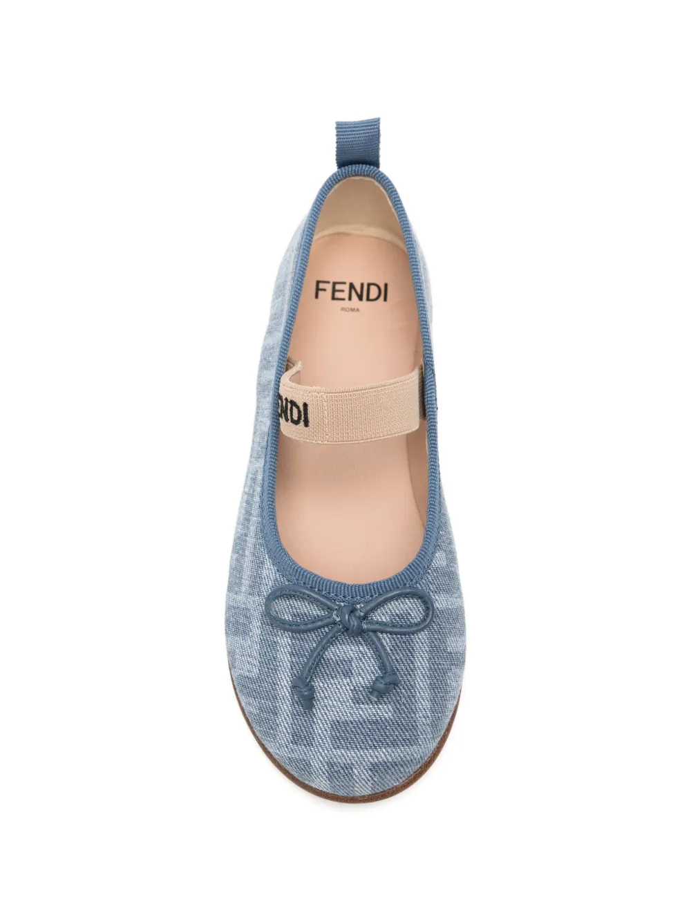 Fendi Kids FF-logo ballet flats Blauw