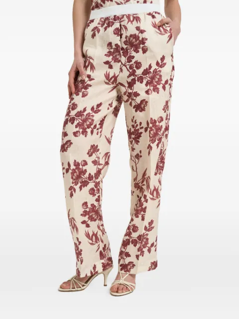 Semicouture pantalones rectos con estampado floral