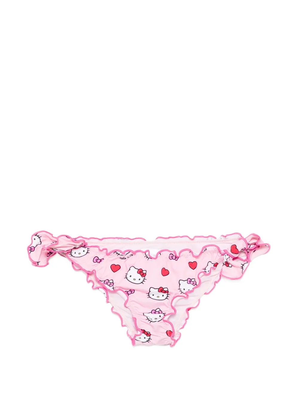 MC2 Saint Barth Kids x Hello Kitty Cric ruffled print bikini bottoms - Rosa
