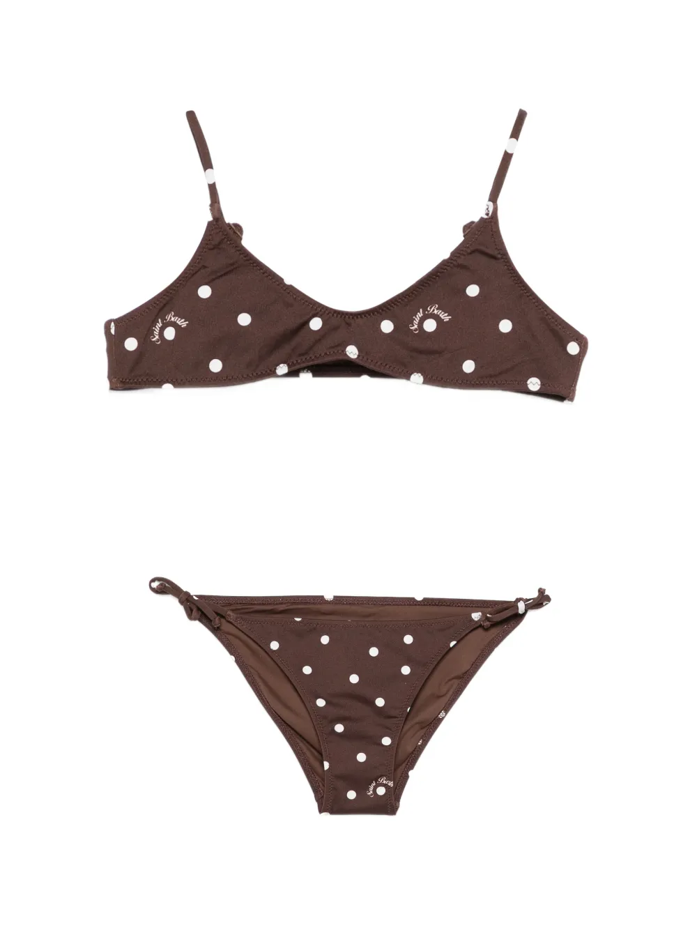 MC2 Saint Barth Kids Paloma polka-dot bikini set - Braun