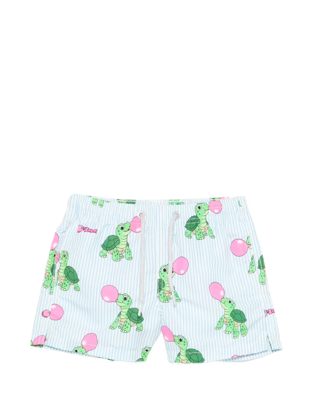 MC2 Saint Barth Kids x BigBabol Jean turtle-print striped swim shorts - Blau