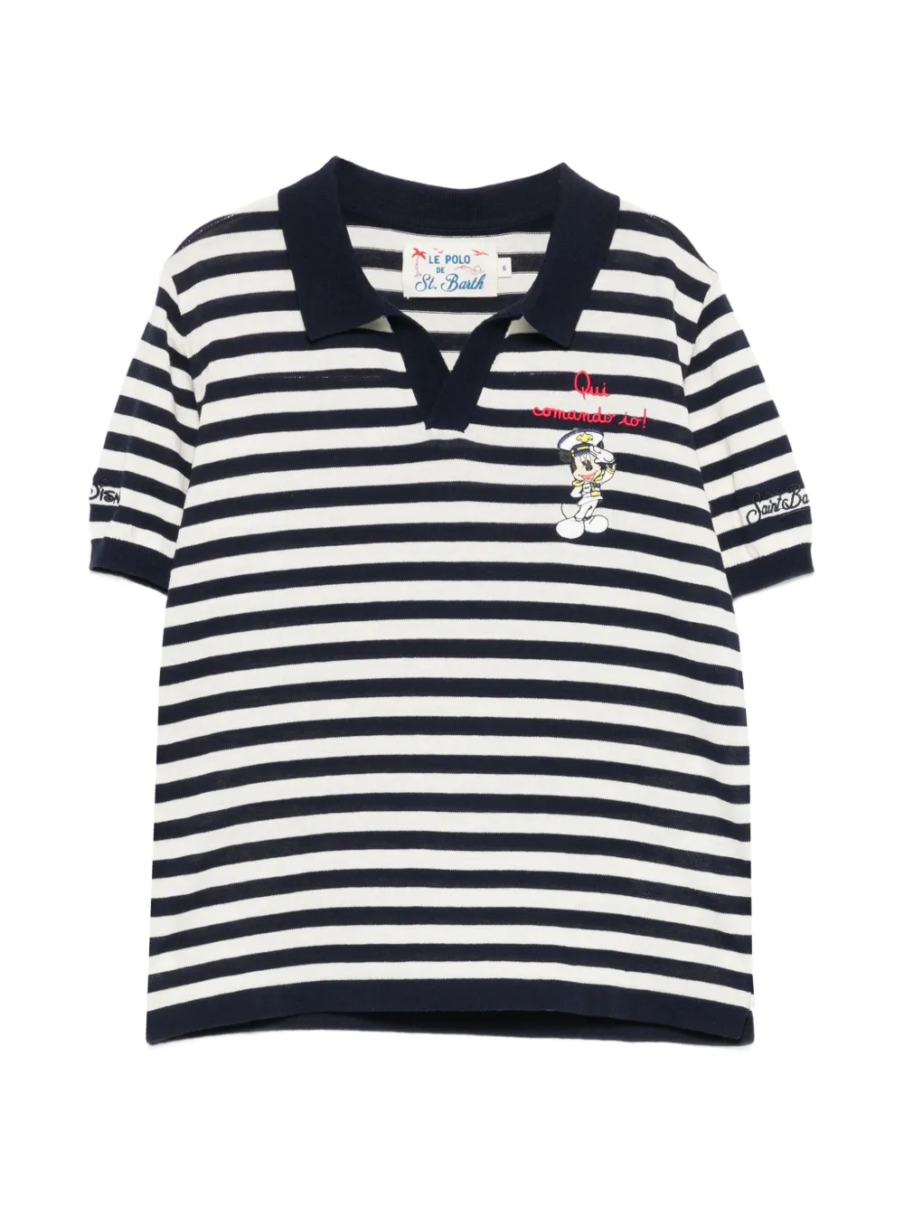 MC2 Saint Barth Kids xDisney striped embroidered polo shirt - Blu