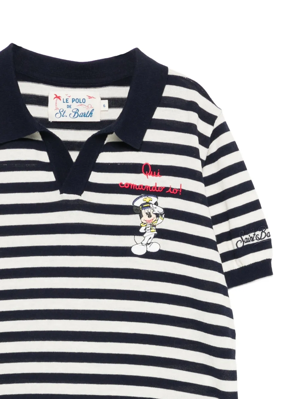 MC2 Saint Barth Kids x Disney gestreept poloshirt met borduurwerk Blauw