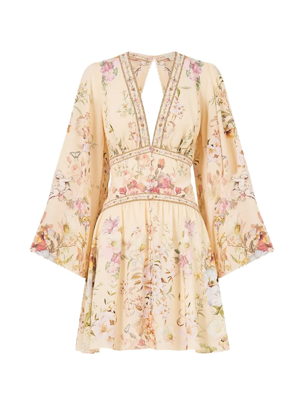 Camilla floral-print mini dress - Toni neutri
