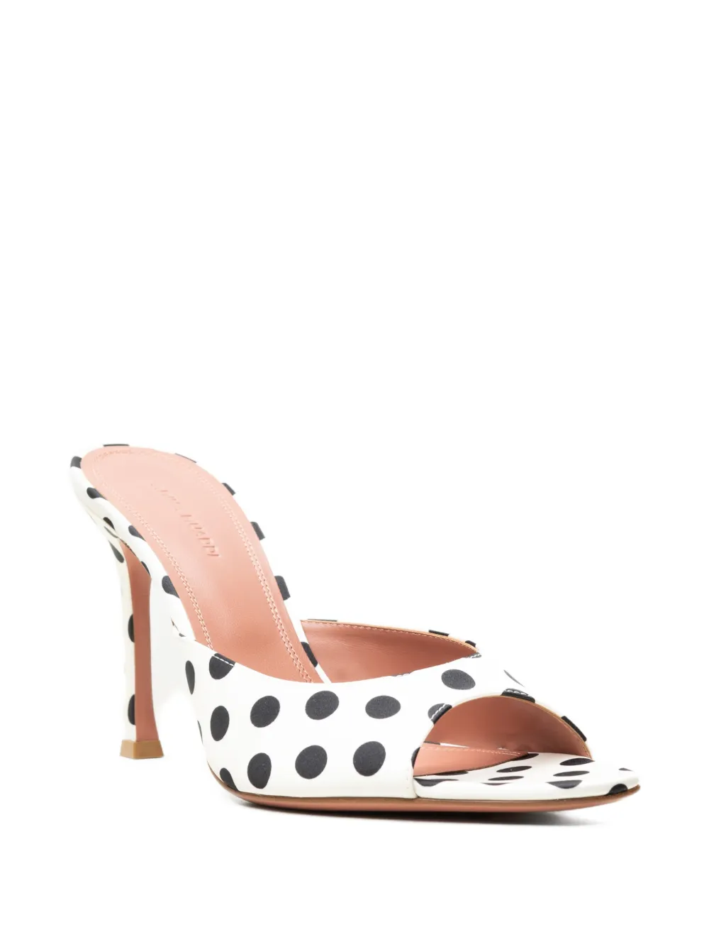 Amina Muaddi Alexa polka-dot satin mules - Wit