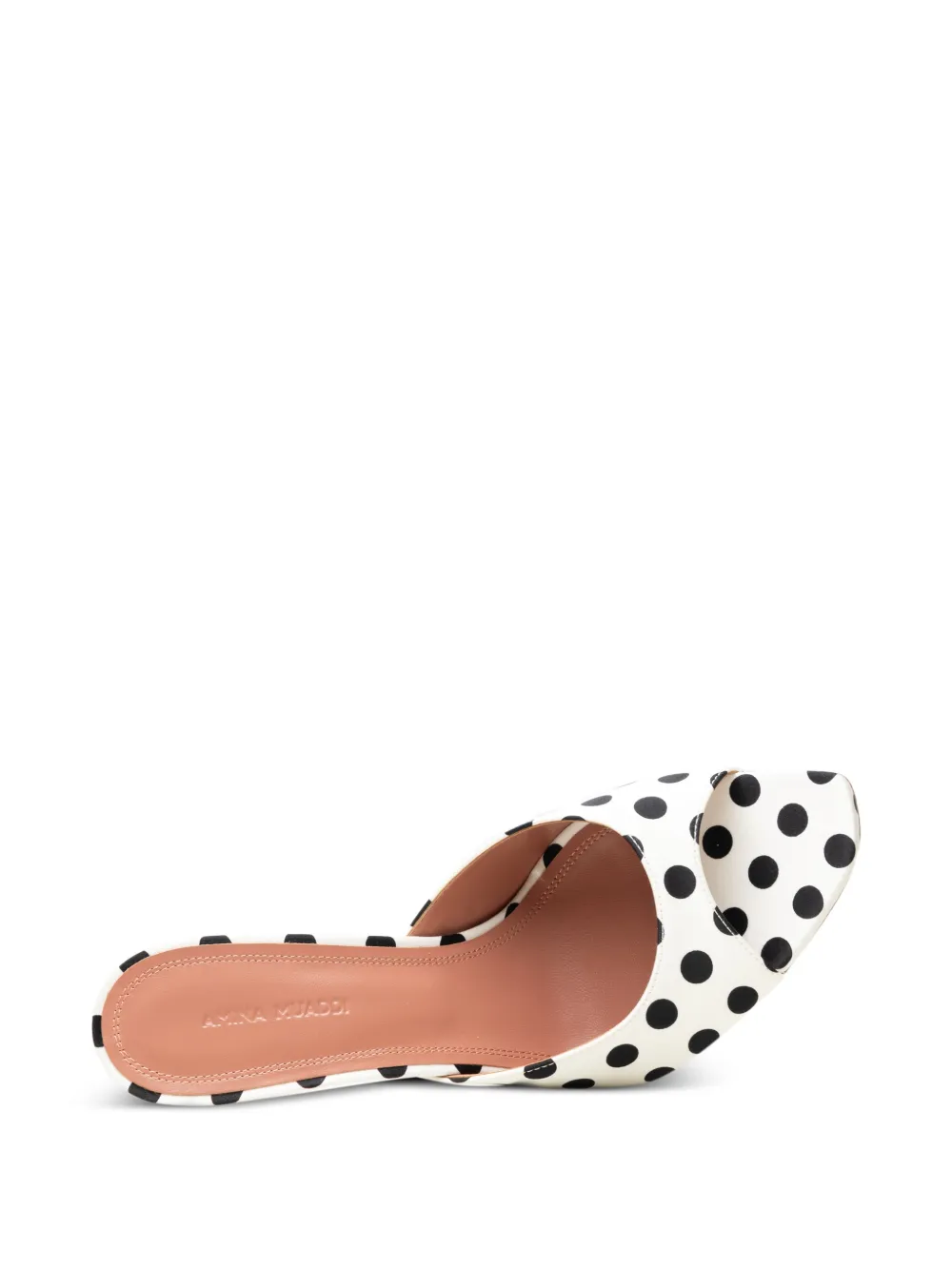 Amina Muaddi Alexa polka-dot satin mules Wit