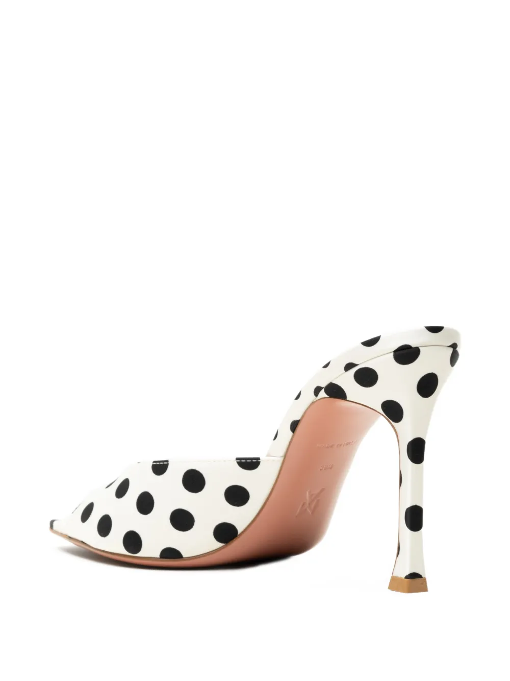 Amina Muaddi Alexa polka-dot satin mules Wit