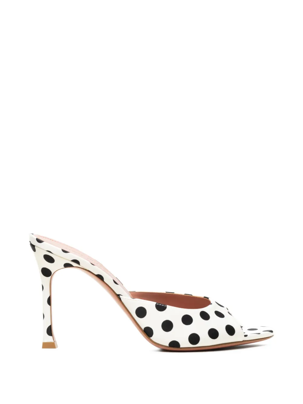 Amina Muaddi Alexa polka-dot satin mules Wit