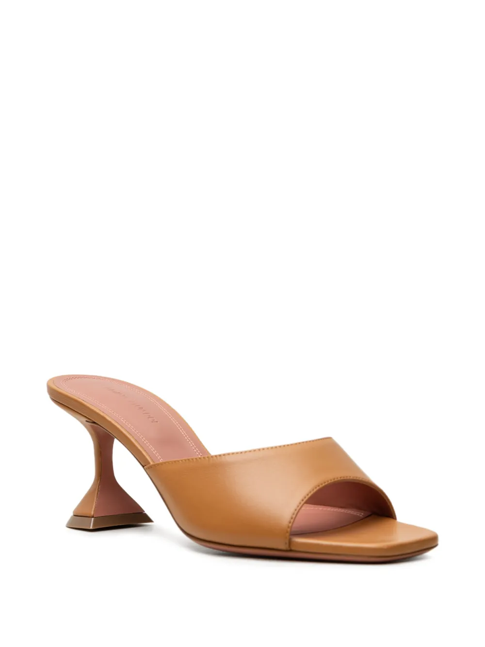 Amina Muaddi Lupita leather mules Beige