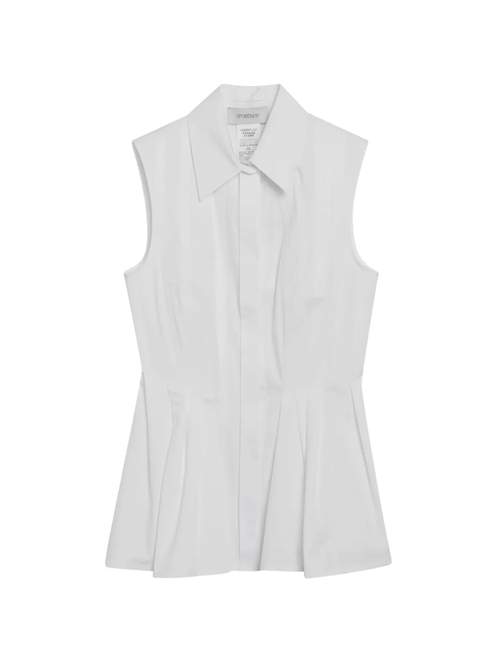 Sportmax pleated sleeveless shirt - Bianco