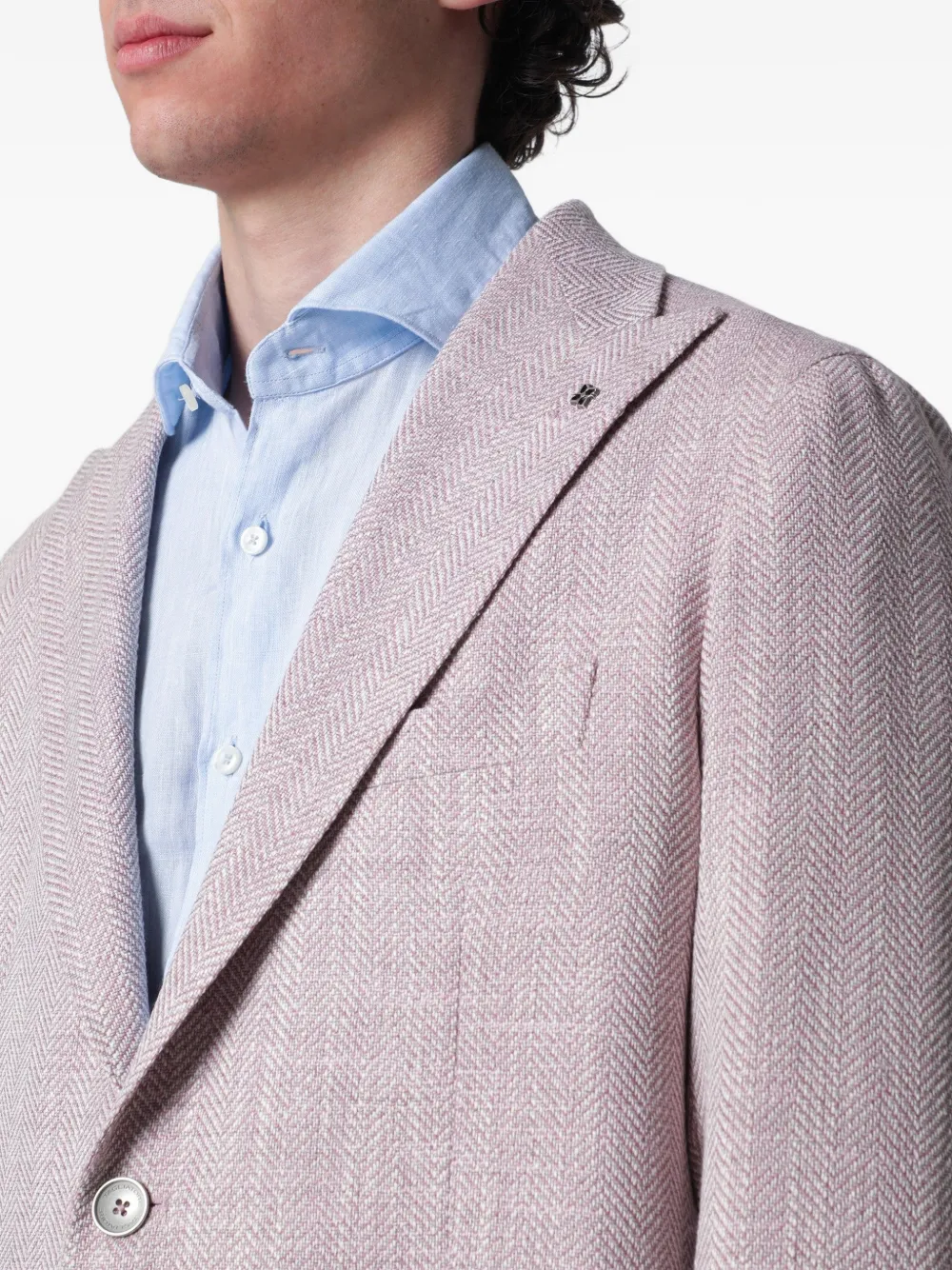 Tagliatore Blazer met visgraatpatroonn Roze
