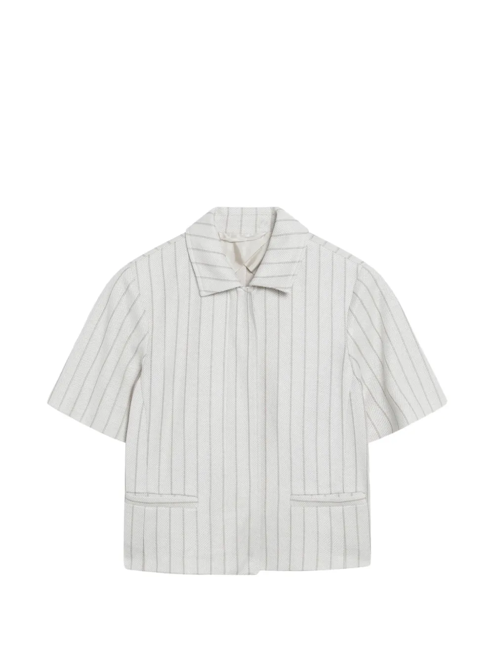 Max Mara striped patch pocket jacket - Bianco