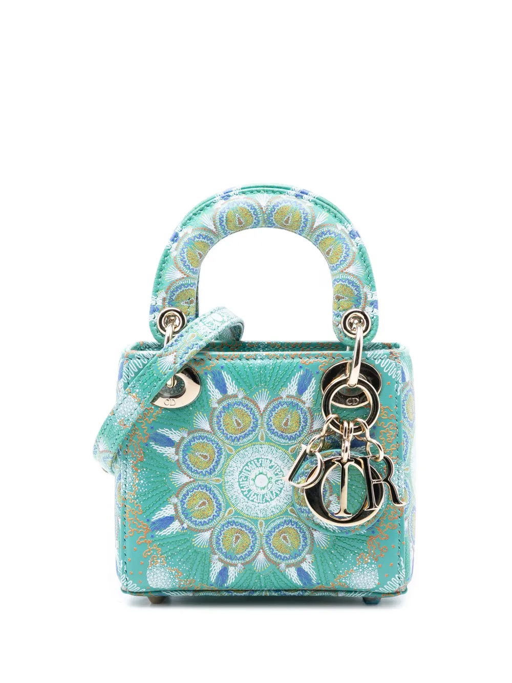 Christian Dior Pre-Owned 2020 Micro Calfskin In Lights Lady Dior satchel - Verde