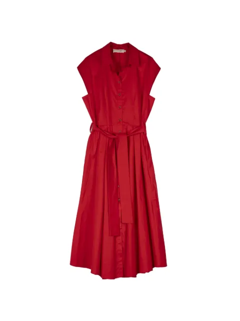 MOUTAKI belted button-up midi dress