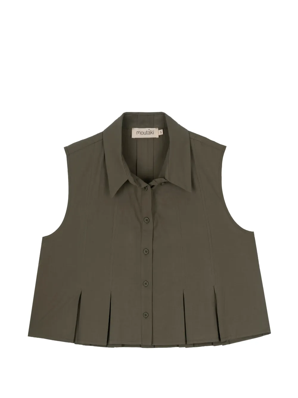 MOUTAKI pleated sleeveless shirt - Verde