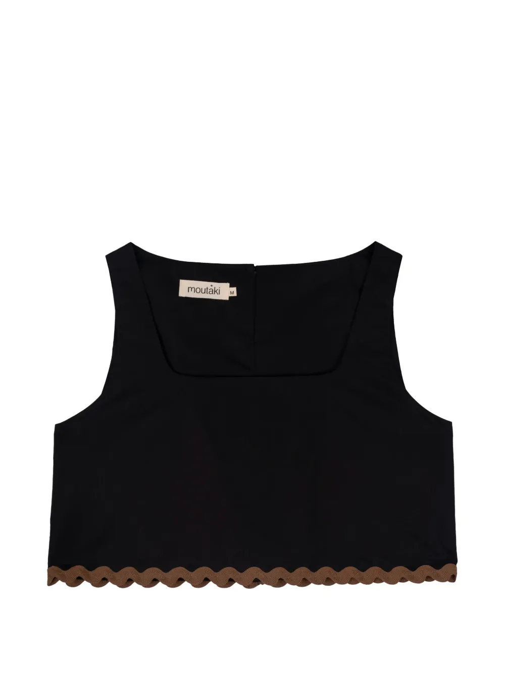 MOUTAKI scalloped-edge cropped top - Nero