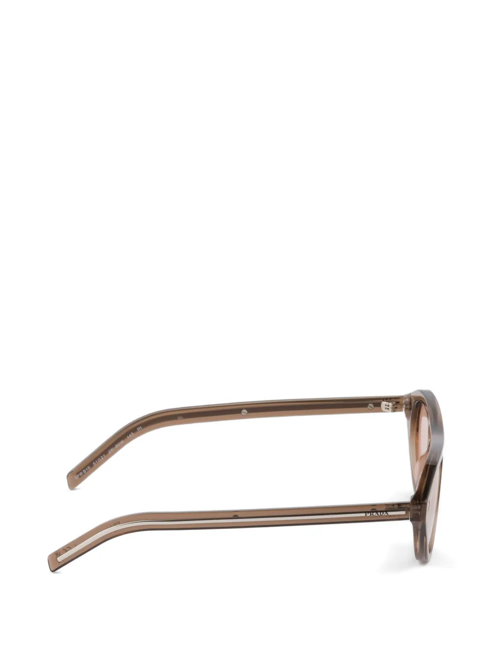 Prada Eyewear Prada zonnebril met het iconische metalen plakkaat Bruin