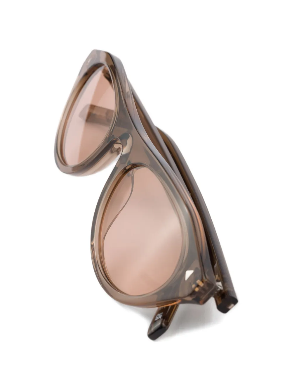 Prada Eyewear Prada zonnebril met het iconische metalen plakkaat Bruin