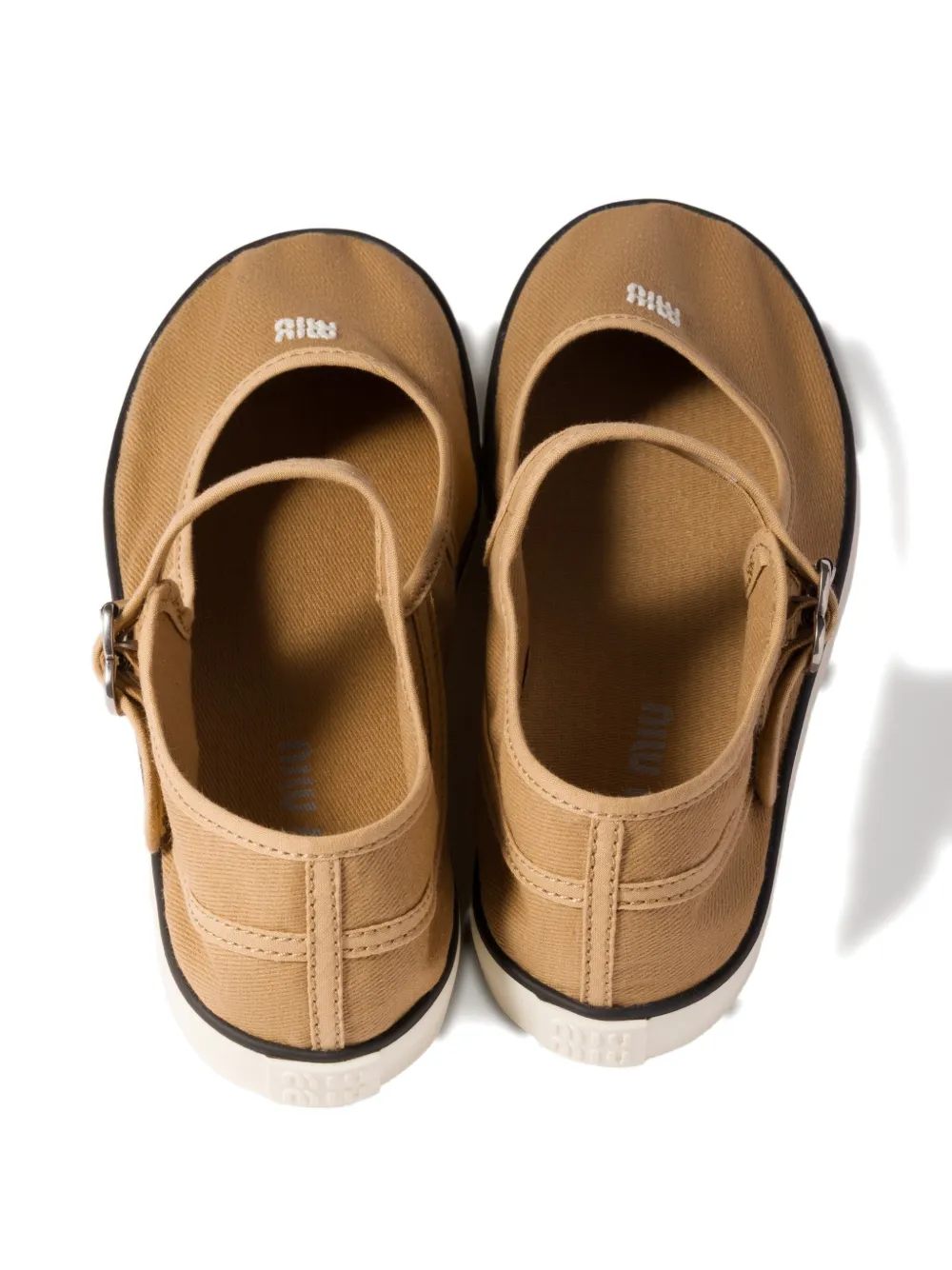 Miu Drill ballerina's Beige