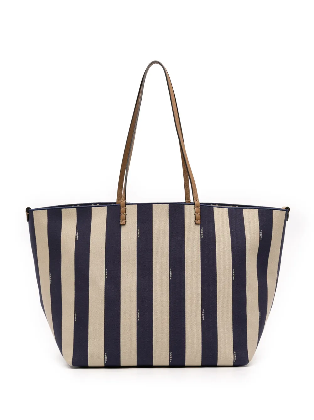Fendi Pre-Owned 2010-2025 Large Zucca Canvas Pequin Striped Reversible Roll tote bag - Blu