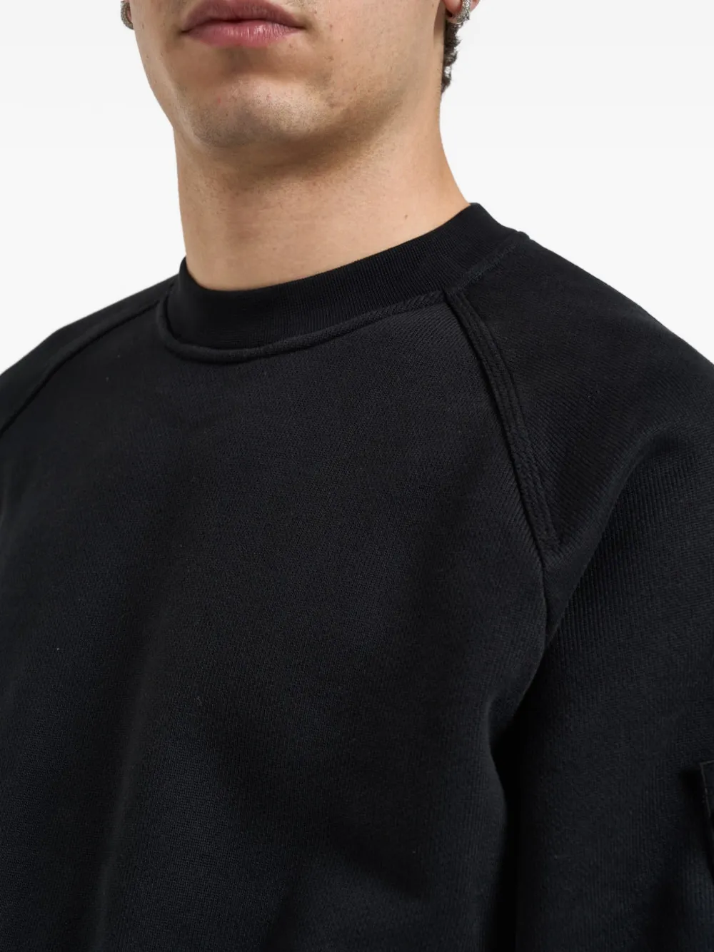 Stone Island Sweater met raglan mouwen en patch Zwart