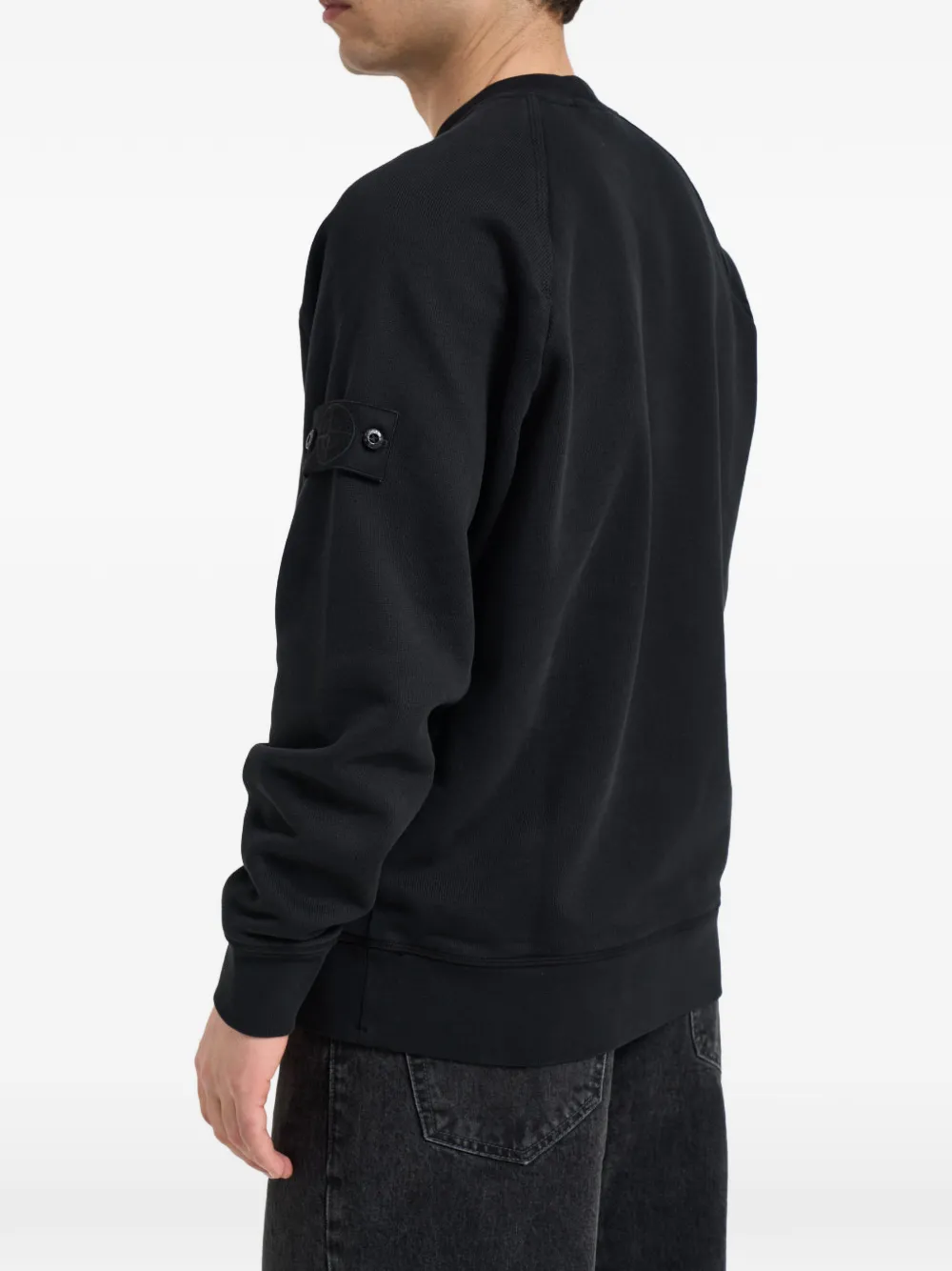 Stone Island Sweater met raglan mouwen en patch Zwart