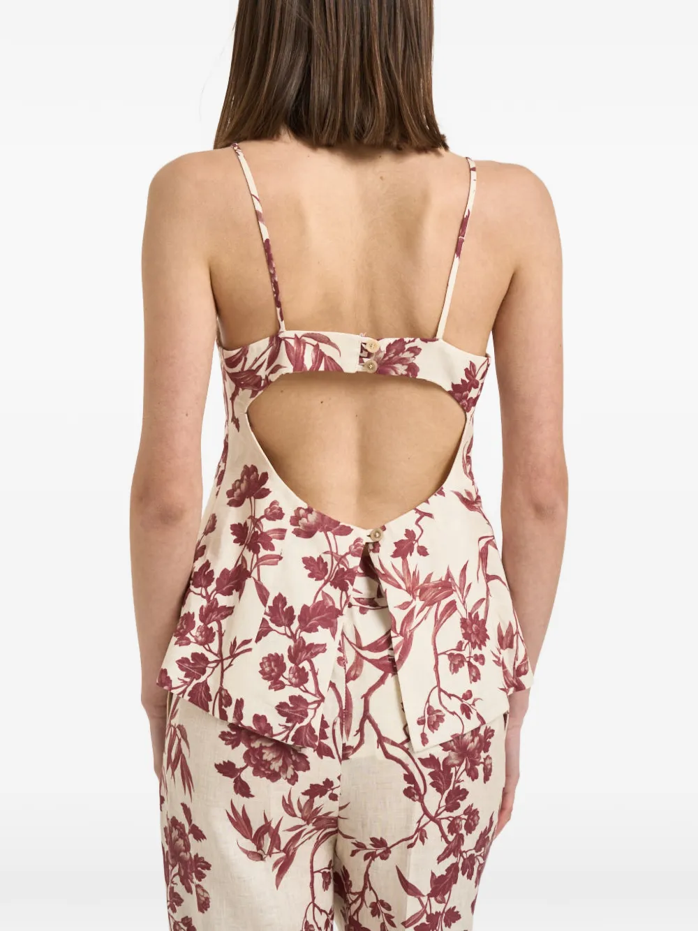 Semicouture Top met bloemenprint Beige
