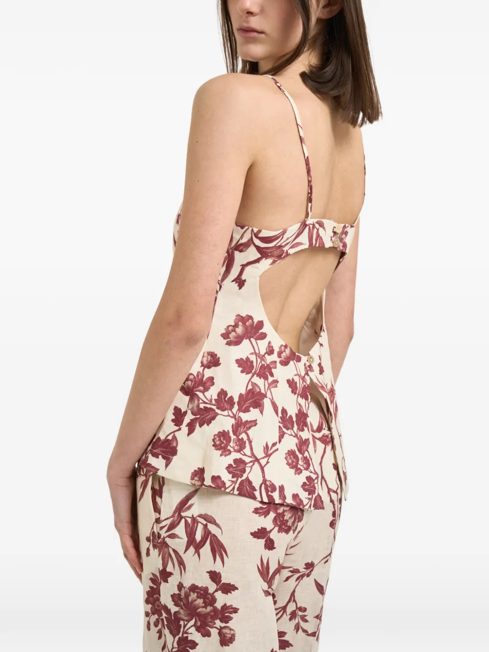 Semicouture Top met bloemenprint Beige