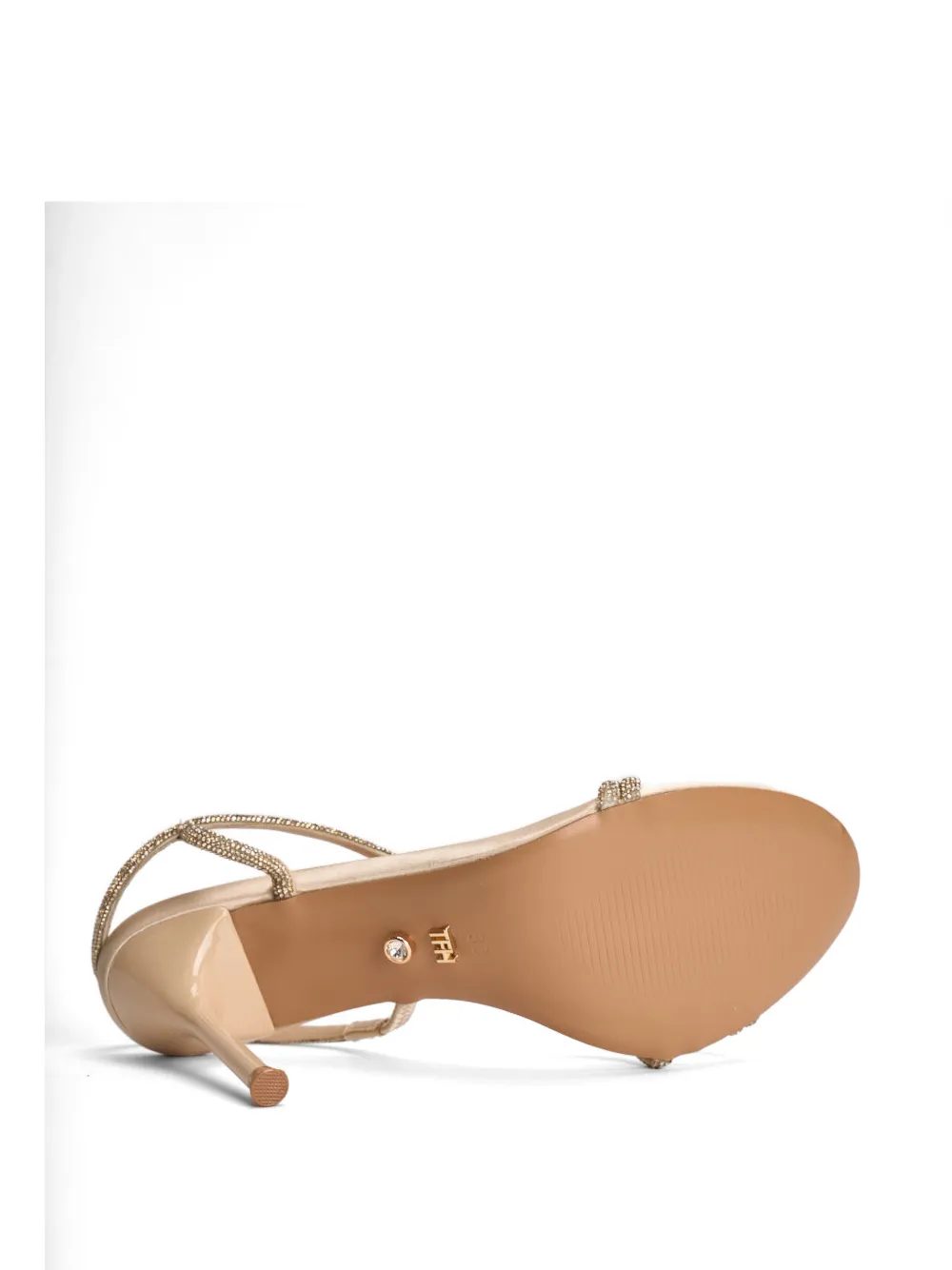 TWENTY FOURHAITCH Sandalen met bandje van stras Beige