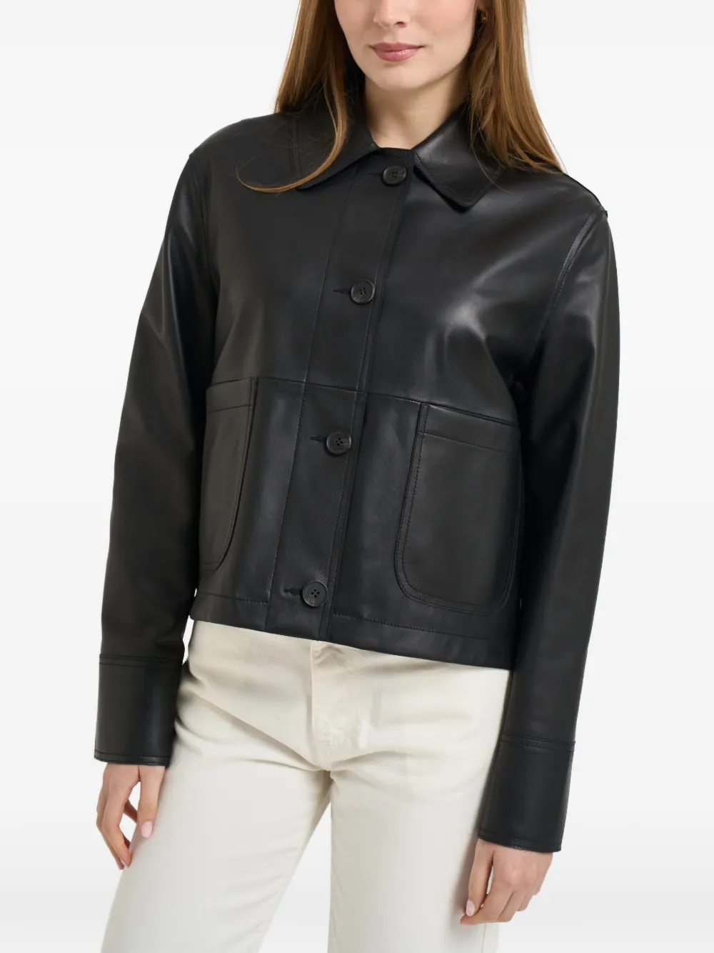 S.W.O.R.D 6.6.44 button leather coat - Nero