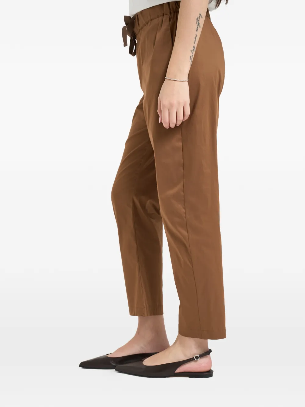 Semicouture Cropped broek met trekkoord Bruin