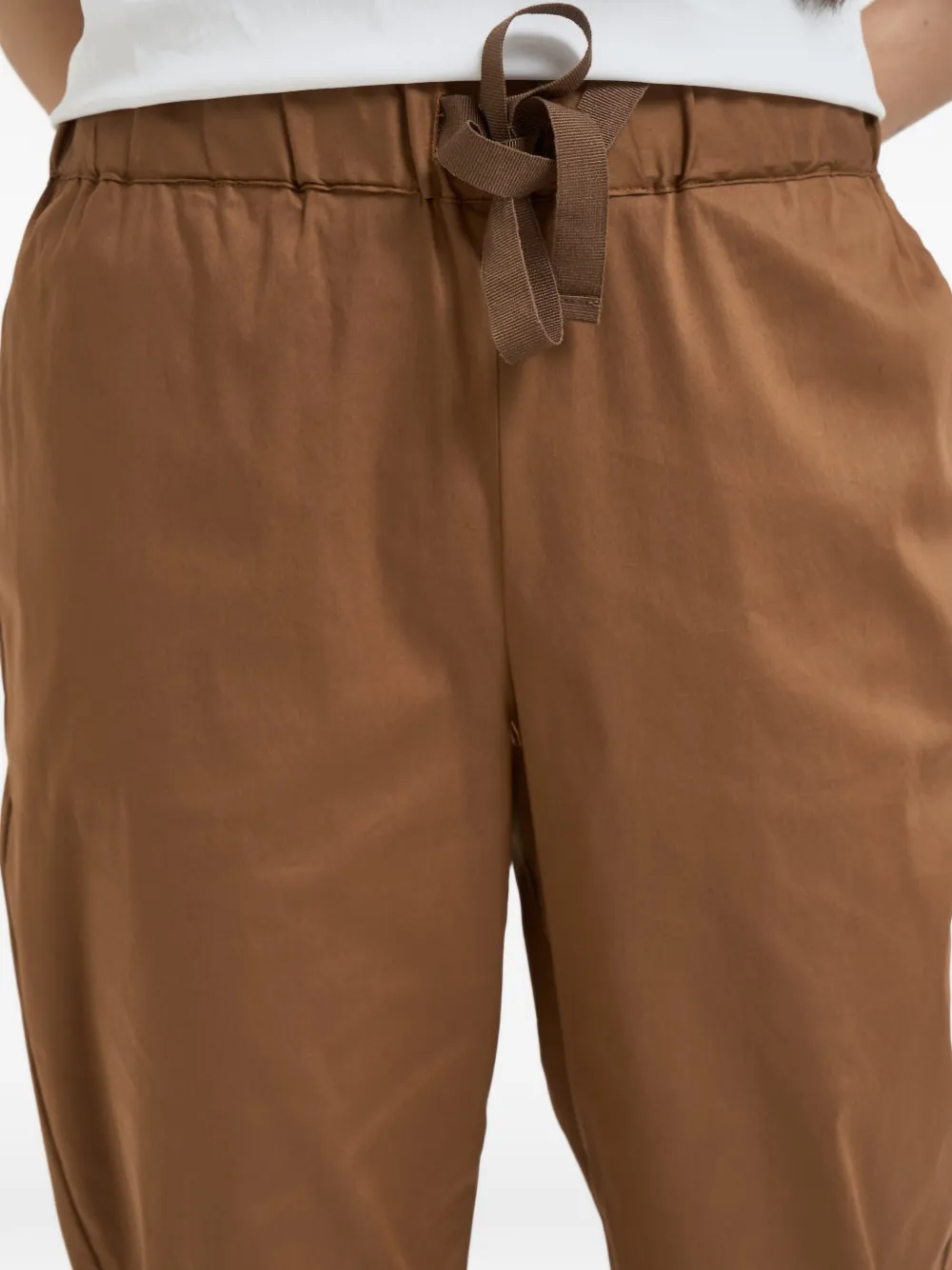 Semicouture Cropped broek met trekkoord Bruin