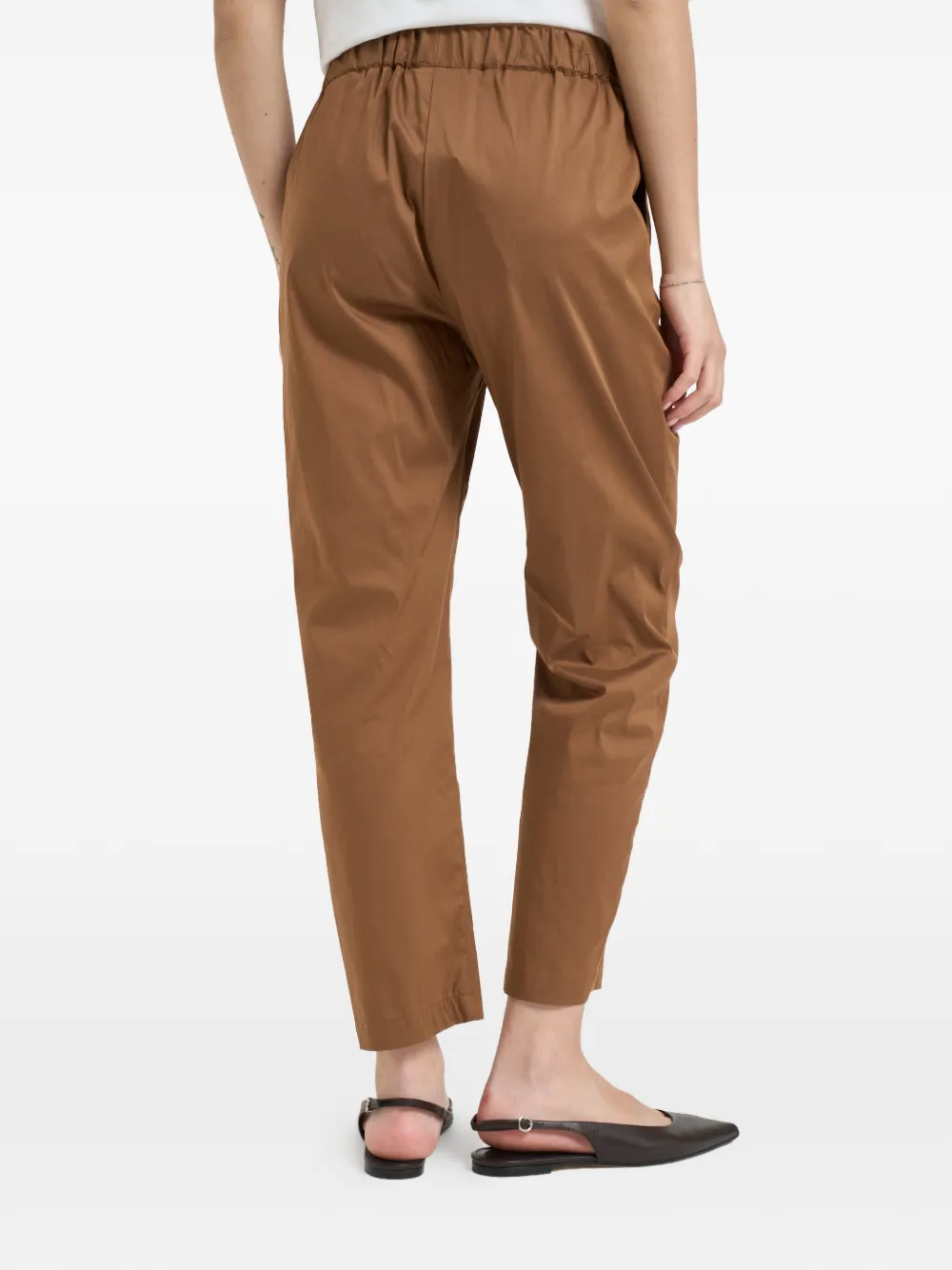 Semicouture Cropped broek met trekkoord Bruin