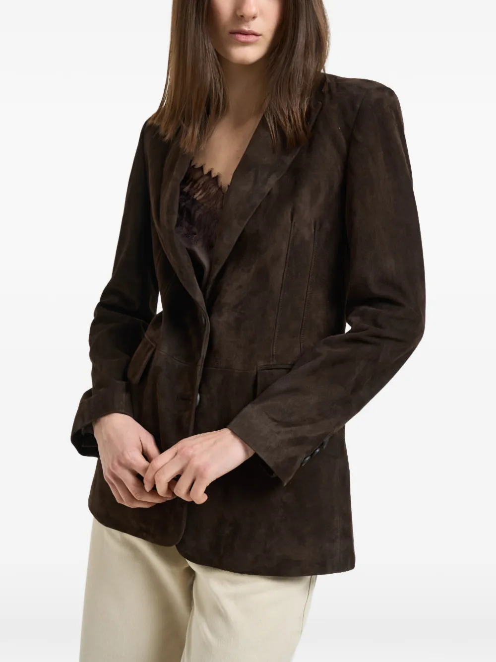  S.w.o.r.d 6.6.44 Button Suede Coat - Brown 