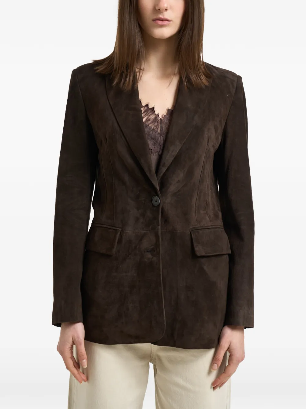 S.W.O.R.D 6.6.44 button suede coat - Marrone