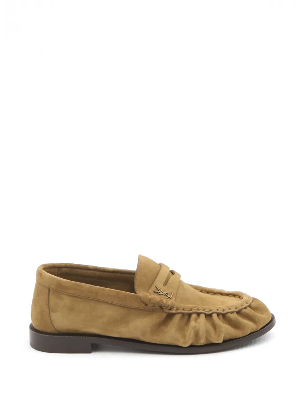 Saint Laurent gathered cassandre loafers - Nude