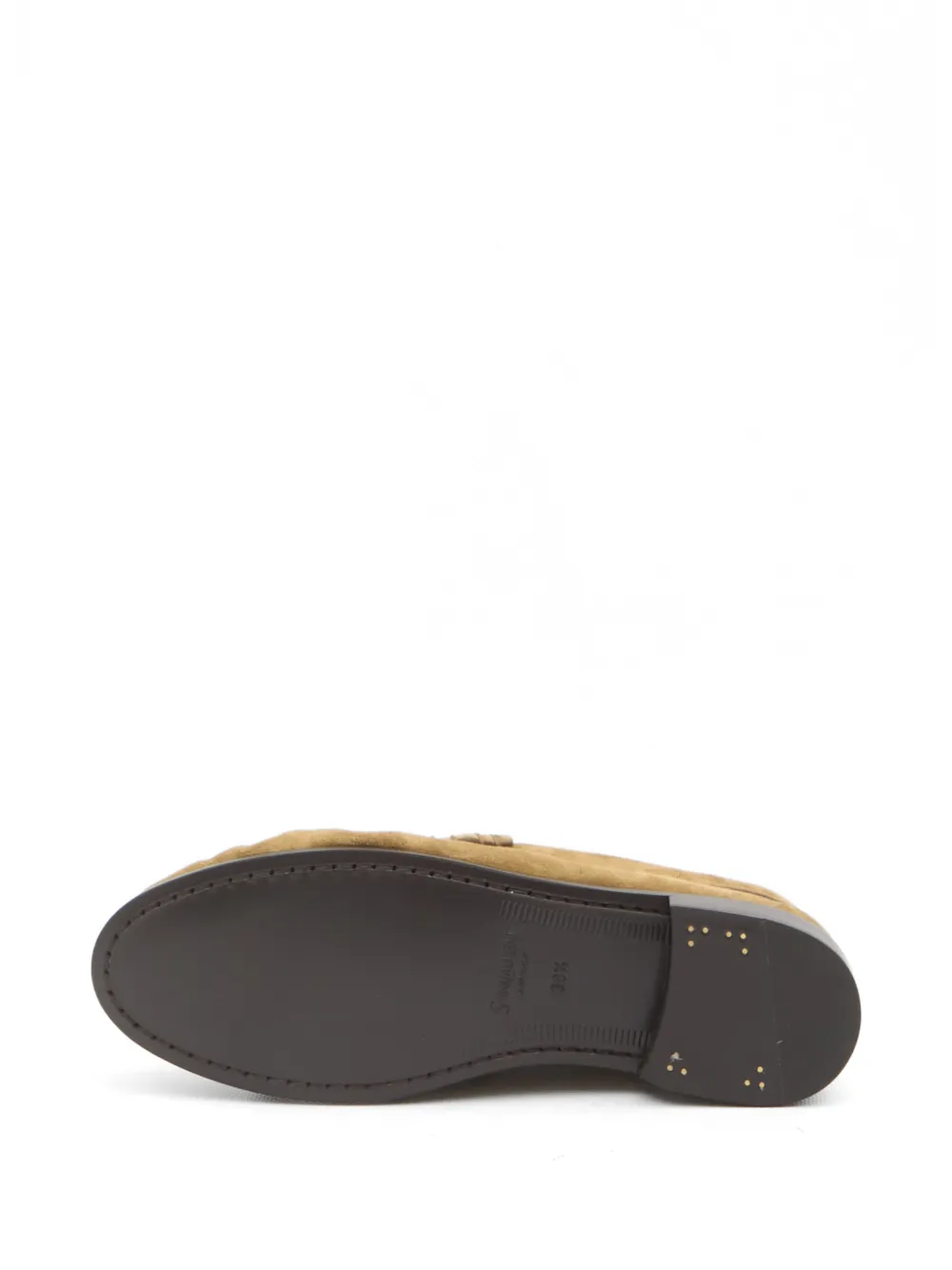 Saint Laurent Gesmockte Cassandre loafers Beige