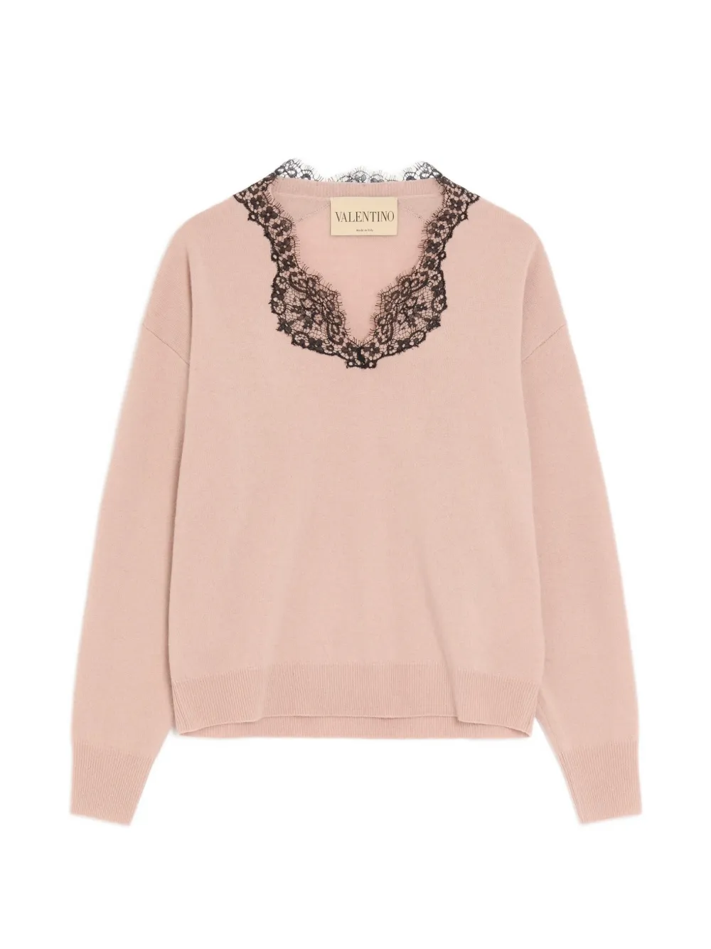 Valentino Garavani cashmere sweater with lace - Rosa