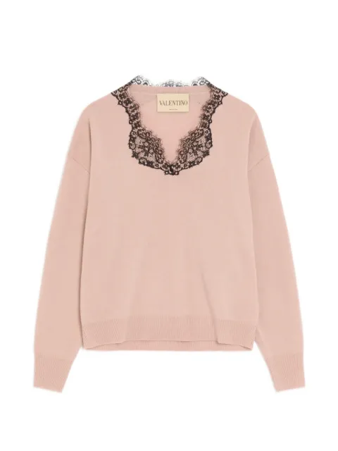 Valentino Garavani Pullover aus Kaschmir mit Spitze