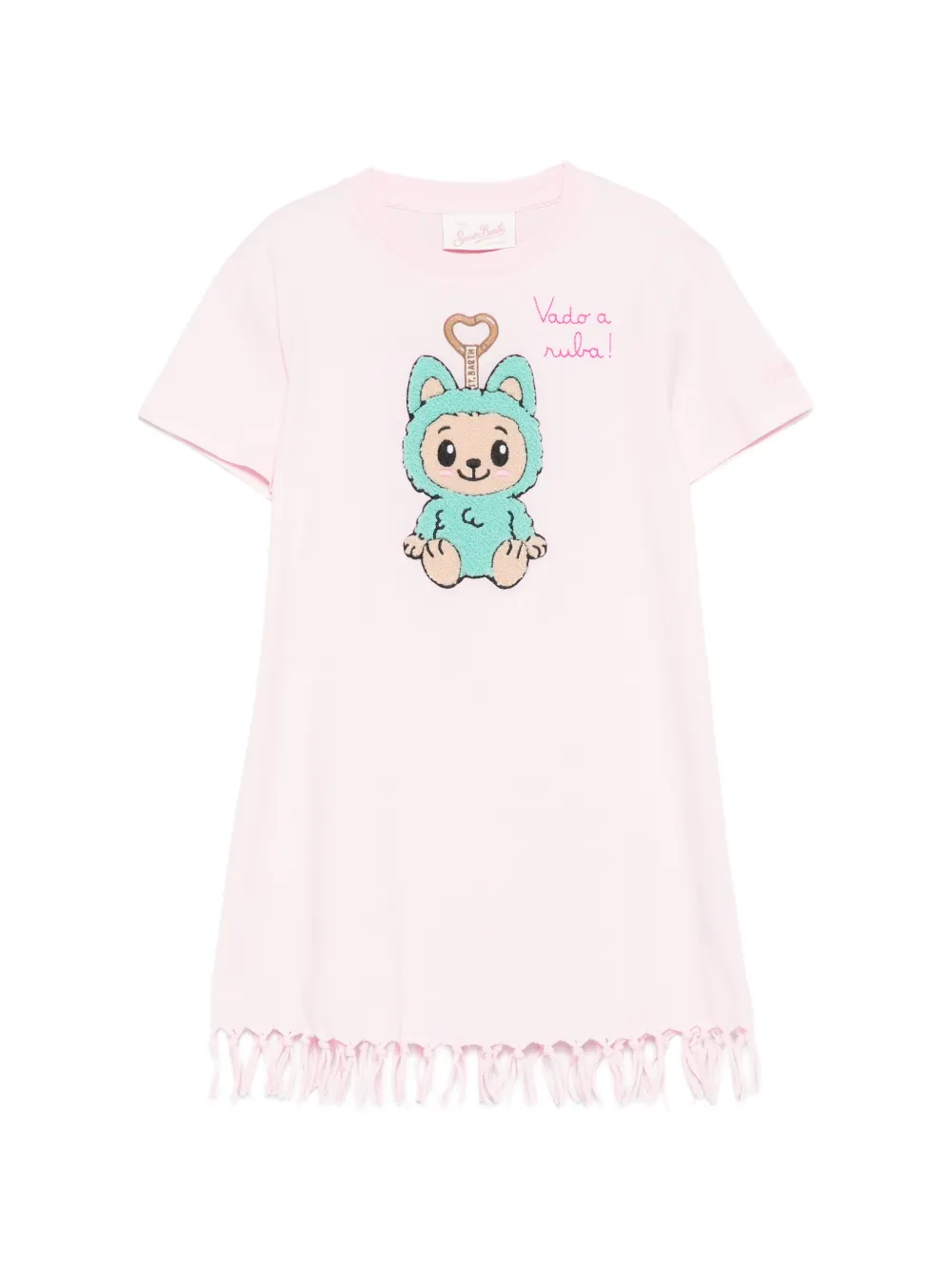 MC2 Saint Barth Kids Abbey fringe graphic dress - Rosa