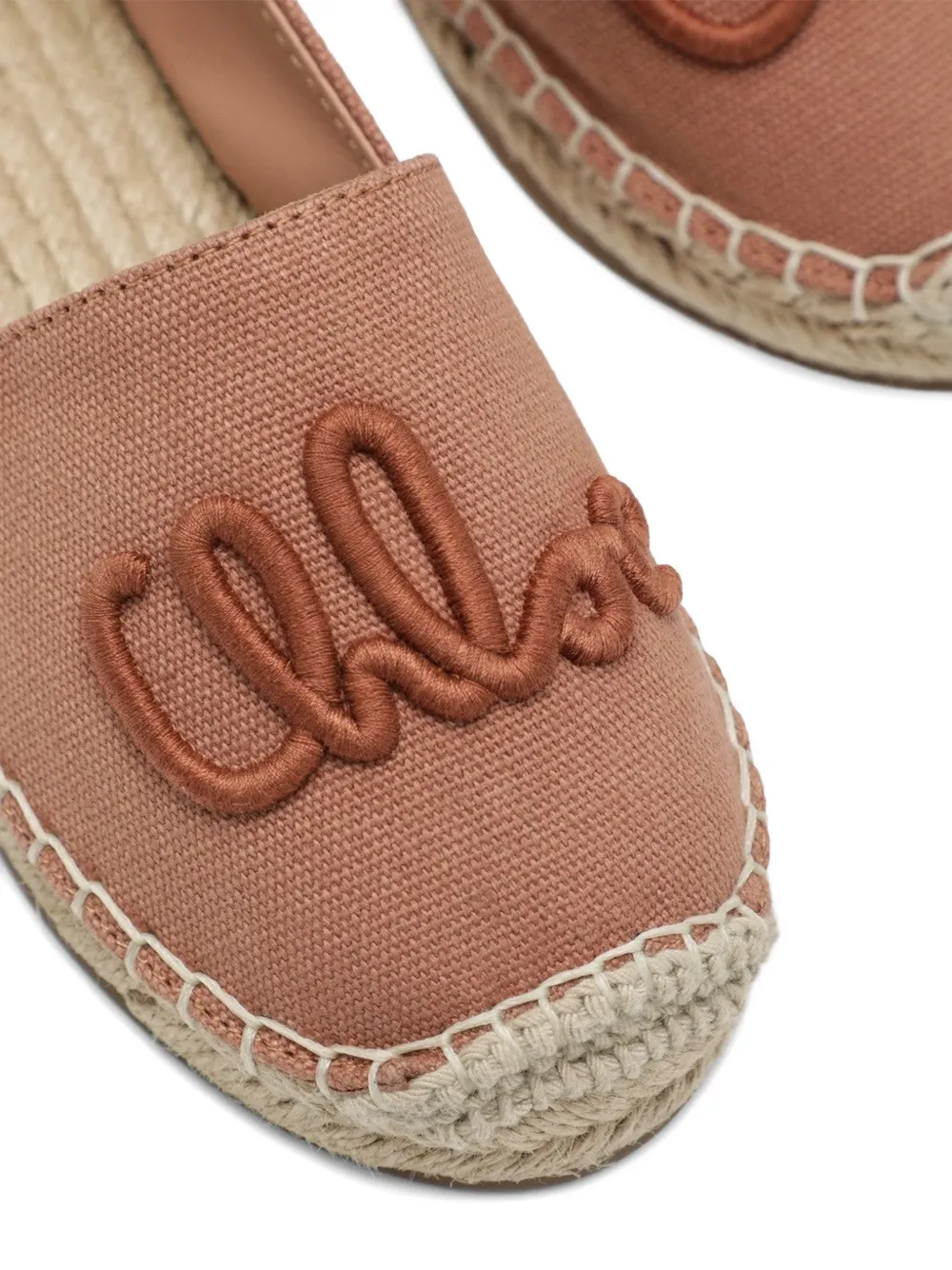 Chloé Kids Espadrilles met geborduurd logo Roze