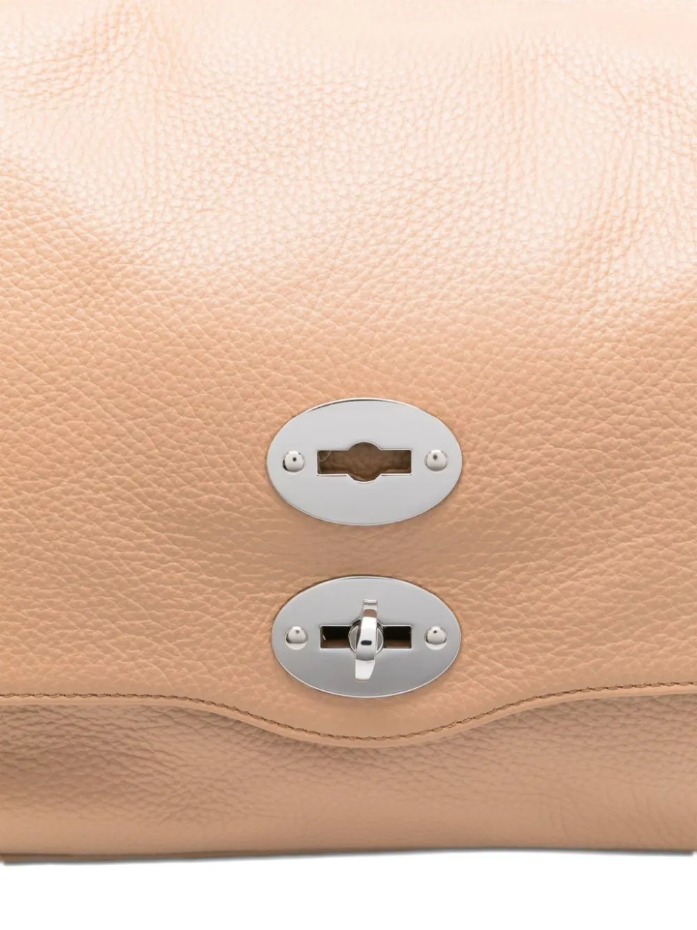 Zanellato Medium Postina leren shopper met studs Beige