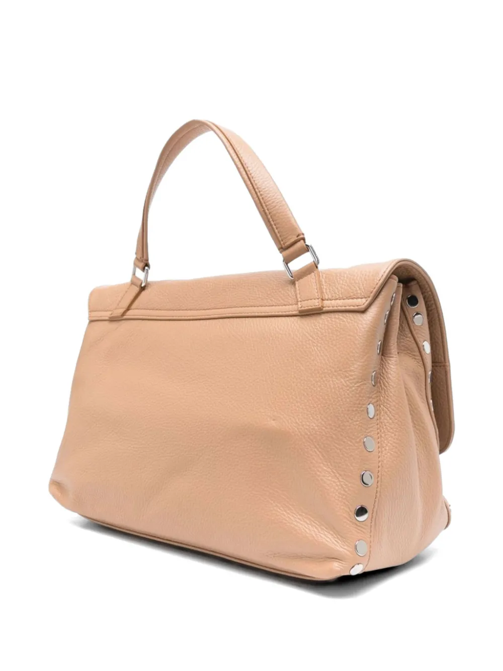 Zanellato Medium Postina leren shopper met studs Beige