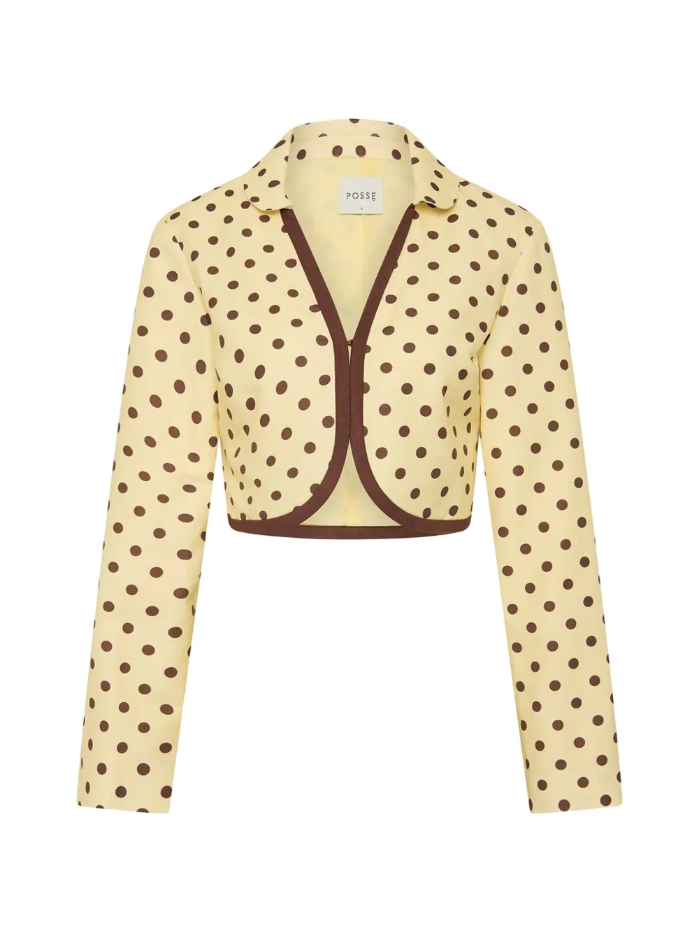 Posse Polka-dot Pattern Crop Jacket In Yellow